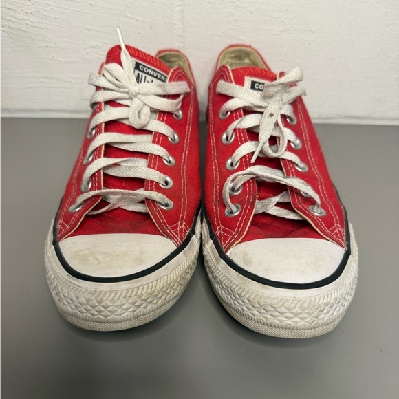 Unisex Converse Red Canvas Shoes with White Accents - Picture 2 of 6